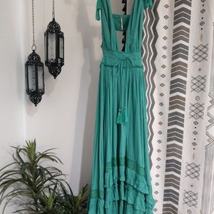 Free People Santa Maria Maxi Dress in Turquoise, Women's Medium, New with tags